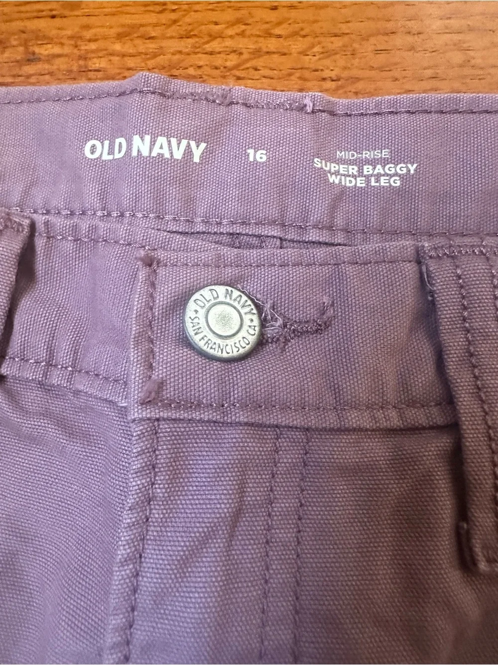 Old Navy Mid-Rise Super Baggy Wide Leg  Kids Pants purple Basil Size 16